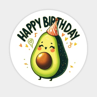 Cute Kawaii Avocado Fruit Happy Birthday Party Magnet